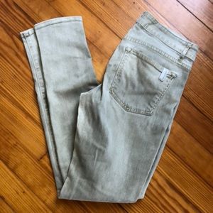 Rich & Skinny overdyed green skinny jeans. 27